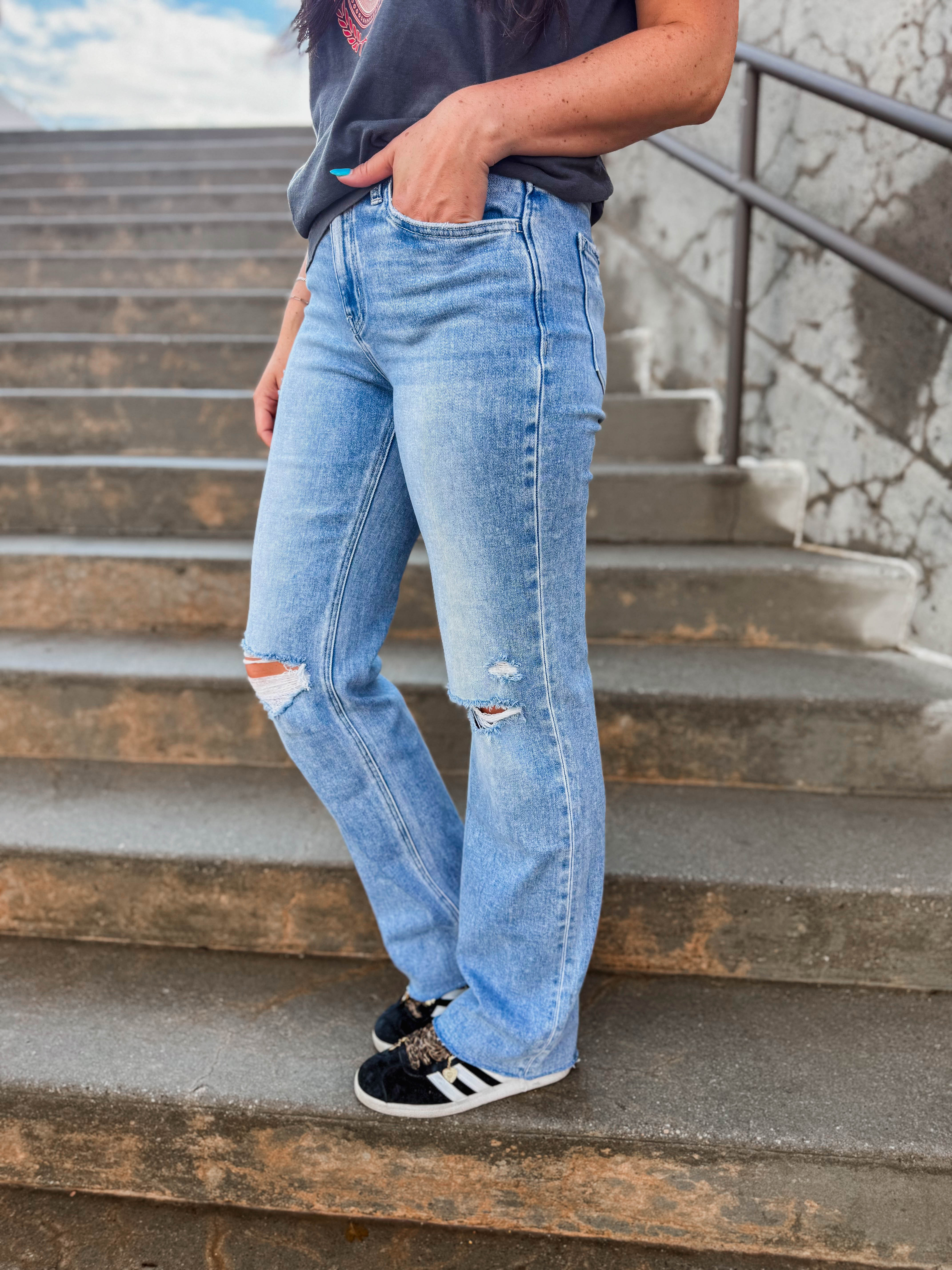 Dakota High Rise Slim Wide Leg Denim - Image 5