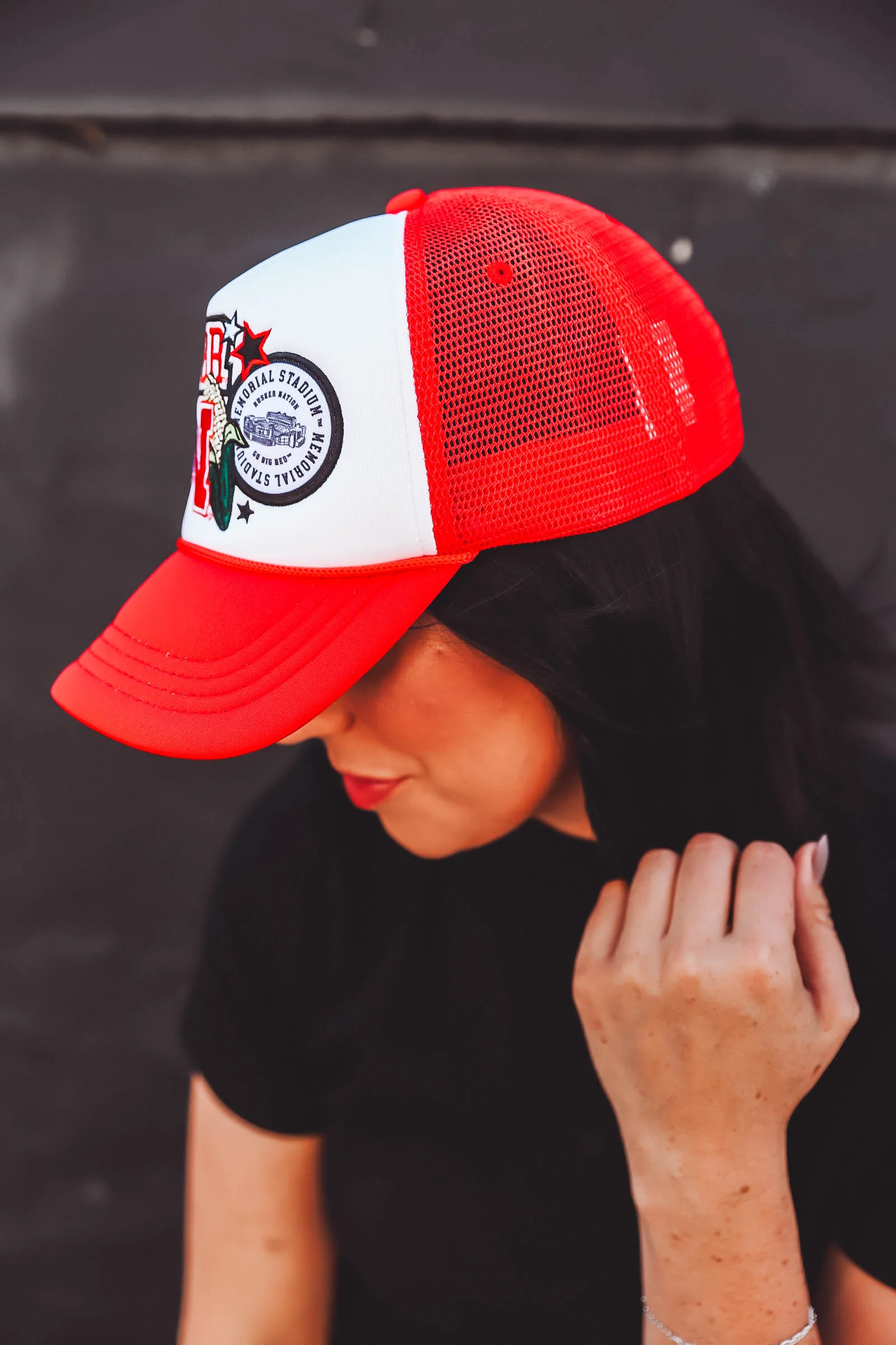 Nebraska Layered Patch Trucker Hat - Image 9