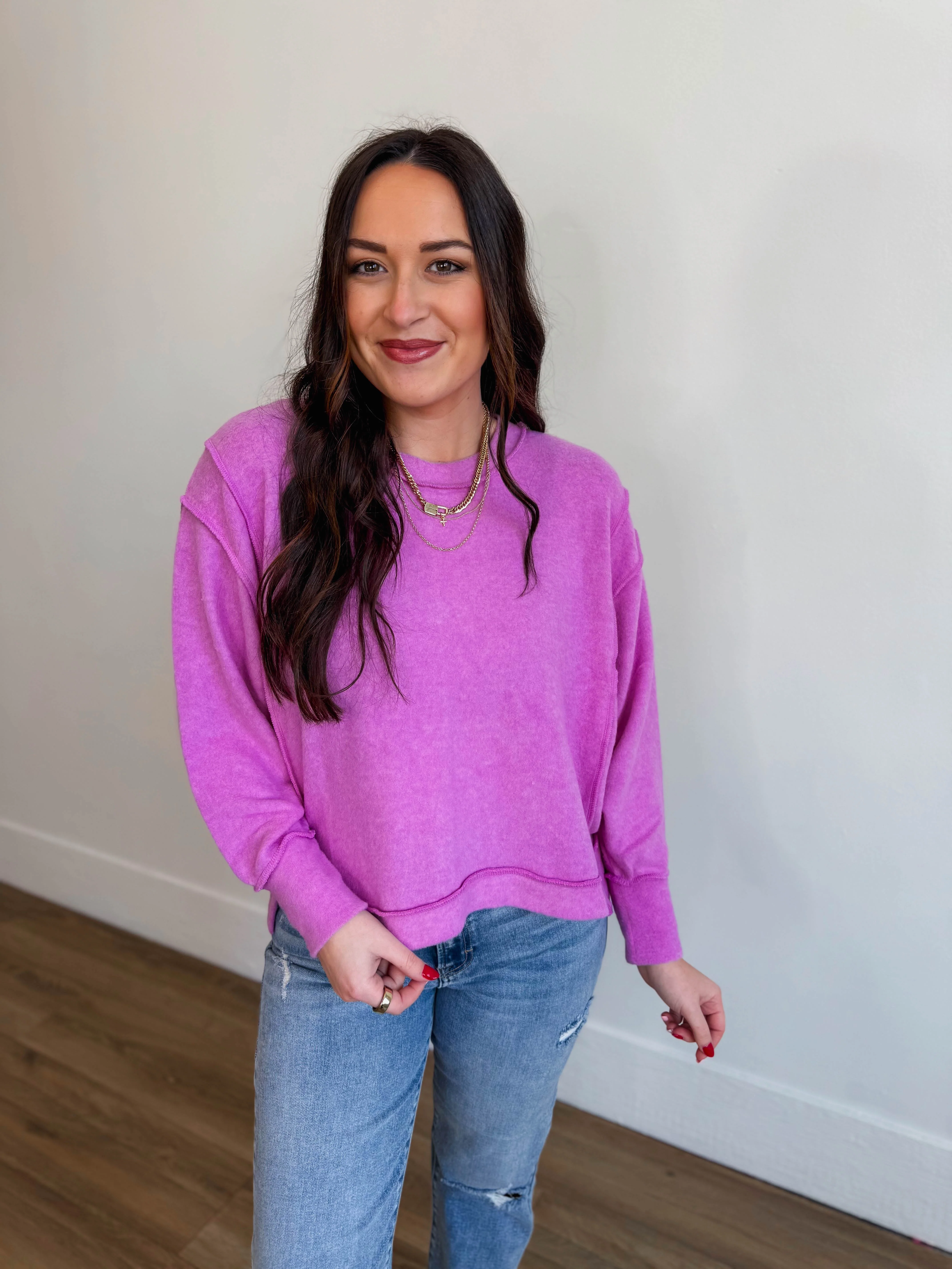 Paige Sweater-Bright Mauve - Image 7